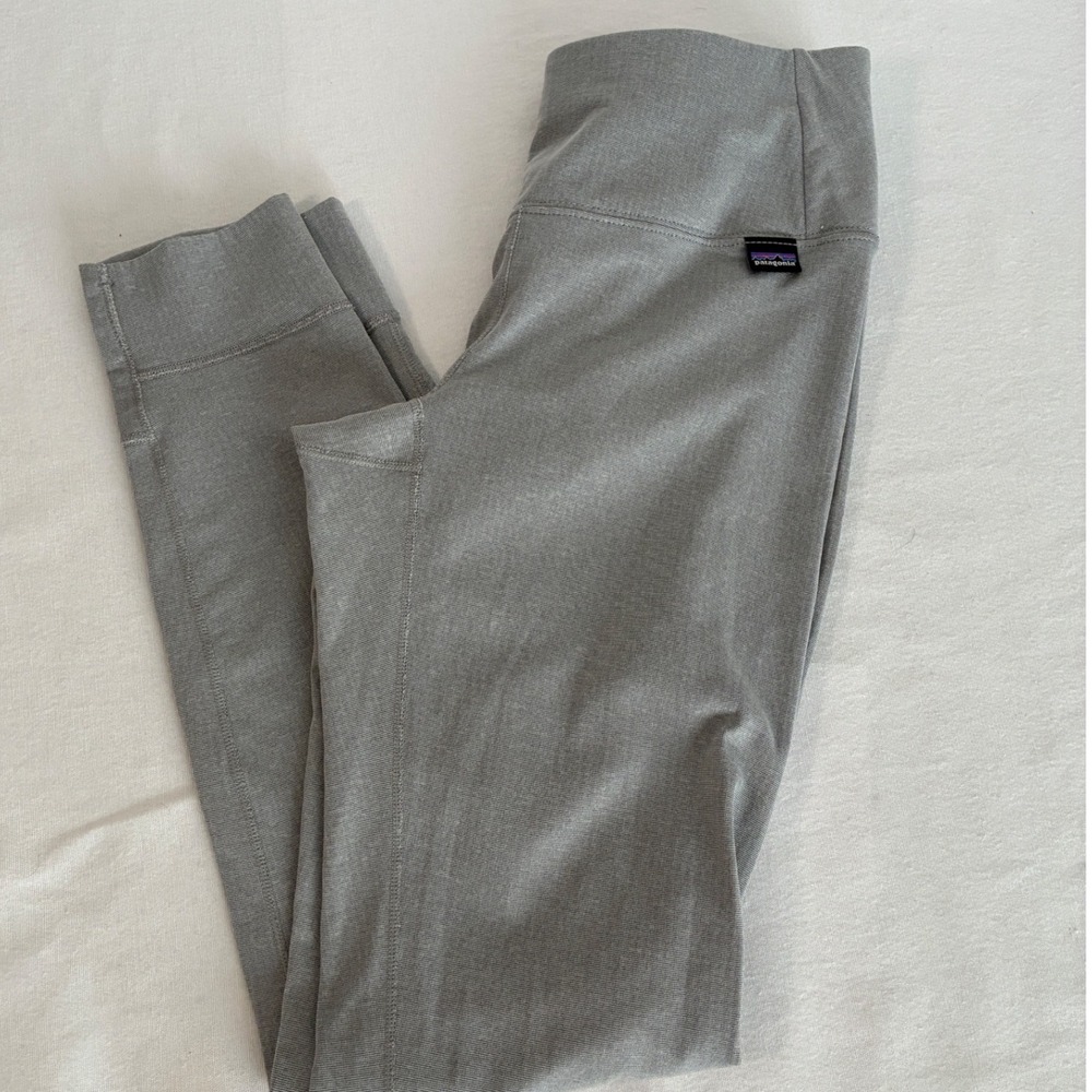 Patagonia Capilene Midweight Baselayer Bottoms Women XS‎ Gray Polartec Leggings